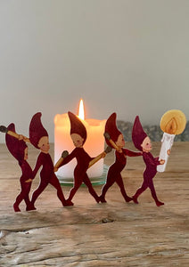 5 Elves In A Row - Christmas Paper Decoration - jiminy eco - toys
