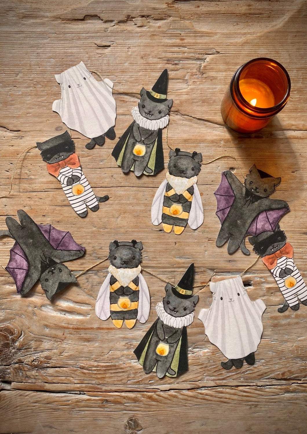 Dressed Up Bats - Halloween Paper Decoration - jiminy eco - toys