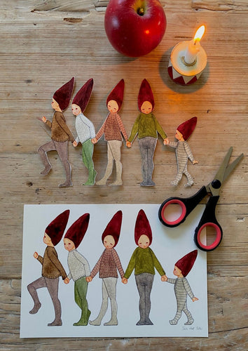 Elves Together - Christmas Paper Decoration - jiminy eco - toys