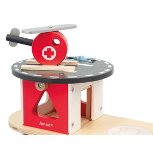 Fire Station with 5 Vehicles - Janod - jiminy eco - toys