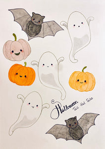 Ghost and Pumpkins - Halloween Paper Decoration - jiminy eco - toys