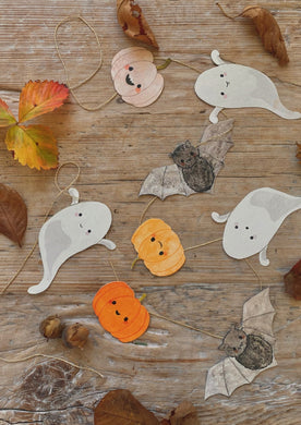 Ghost and Pumpkins - Halloween Paper Decoration - jiminy eco - toys