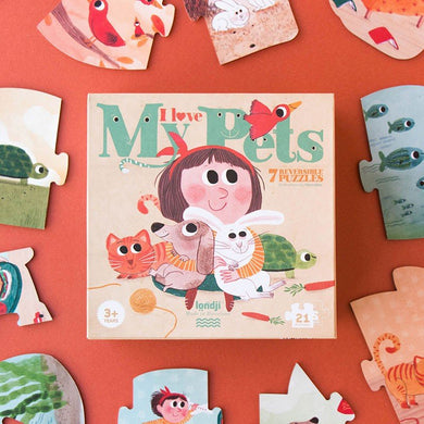 I Love My Pets - Set of 7 Reversible Jigsaws - jiminy eco - toys