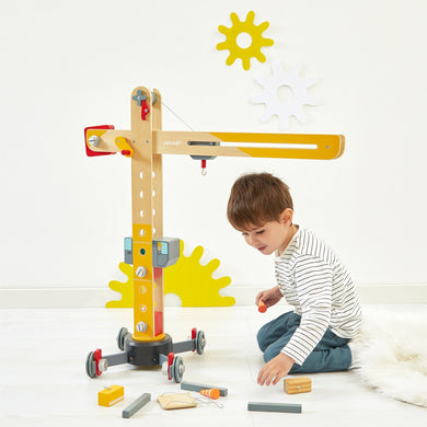 Large Wooden Crane and Accessories - 3yrs+ - jiminy eco - toys