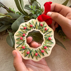 Make Your Own Stitched Wreath Decoration - Cotton Twist - jiminy eco - toys