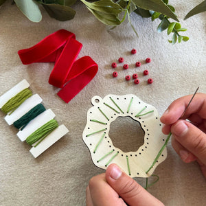 Make Your Own Stitched Wreath Decoration - Cotton Twist - jiminy eco - toys