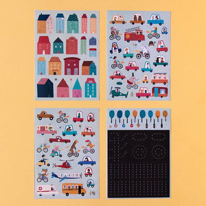 My City Stickers Set (150 removable Stickers), age 3+ - jiminy eco - toys