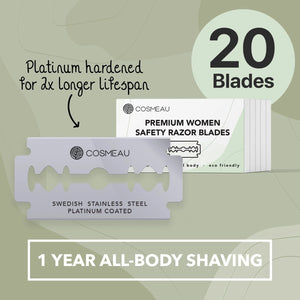 Safety Razor Stainless Steel + 20x Blades - Rose Gold - jiminy eco - toys