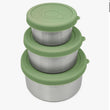 Load image into Gallery viewer, Set of 3 Stainless Steel Fruit and Snack Bowls- Green - jiminy eco-toys