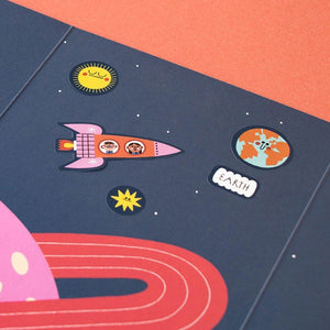 Space Stickers Set (150 removable Stickers), age 3+ - jiminy eco - toys