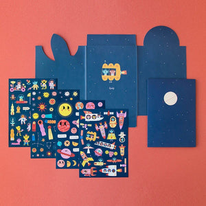 Space Stickers Set (150 removable Stickers), age 3+ - jiminy eco - toys