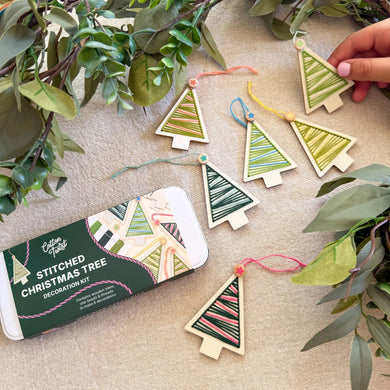 Stitched Christmas Tree Decoration Kit - Cotton Twist - jiminy eco - toys