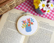Load image into Gallery viewer, &#39;Wildflower Vase&#39; Mini Cross Stitch Kit - Adult&#39;s Craft Kit - jiminy eco - toys