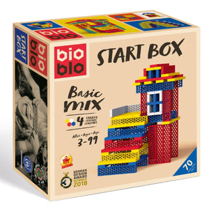Bioblo eco rainbow stacking blocks - 70 blocks 4 colours - Start Box Basic Mix for all ages