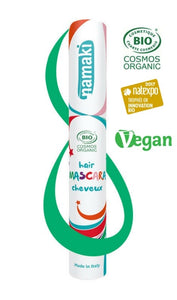 Hair mascara - organic, vegan - SOME PLASTIC - easy to apply and wash-out - Orange and Green only