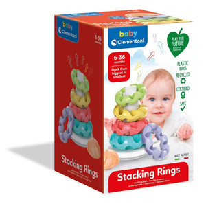 Baby Clementoni Stacking Rings - 100% safe recycled plastic - jiminy eco-toys