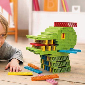 Bioblo eco rainbow construction blocks - 100 blocks rainbow - Hello Box Rainbow Mix - jiminy eco-toys
