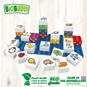 BiOBUDDi Animals Set - bioplastic building blocks from plants - jiminy eco-toys