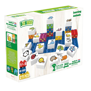 BiOBUDDi Animals Set - bioplastic building blocks from plants - jiminy eco-toys