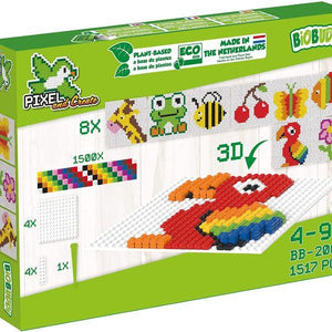 BiOBUDDi Bioplastic Pixel and Create Starter Kit - 1500 pieces - jiminy eco-toys
