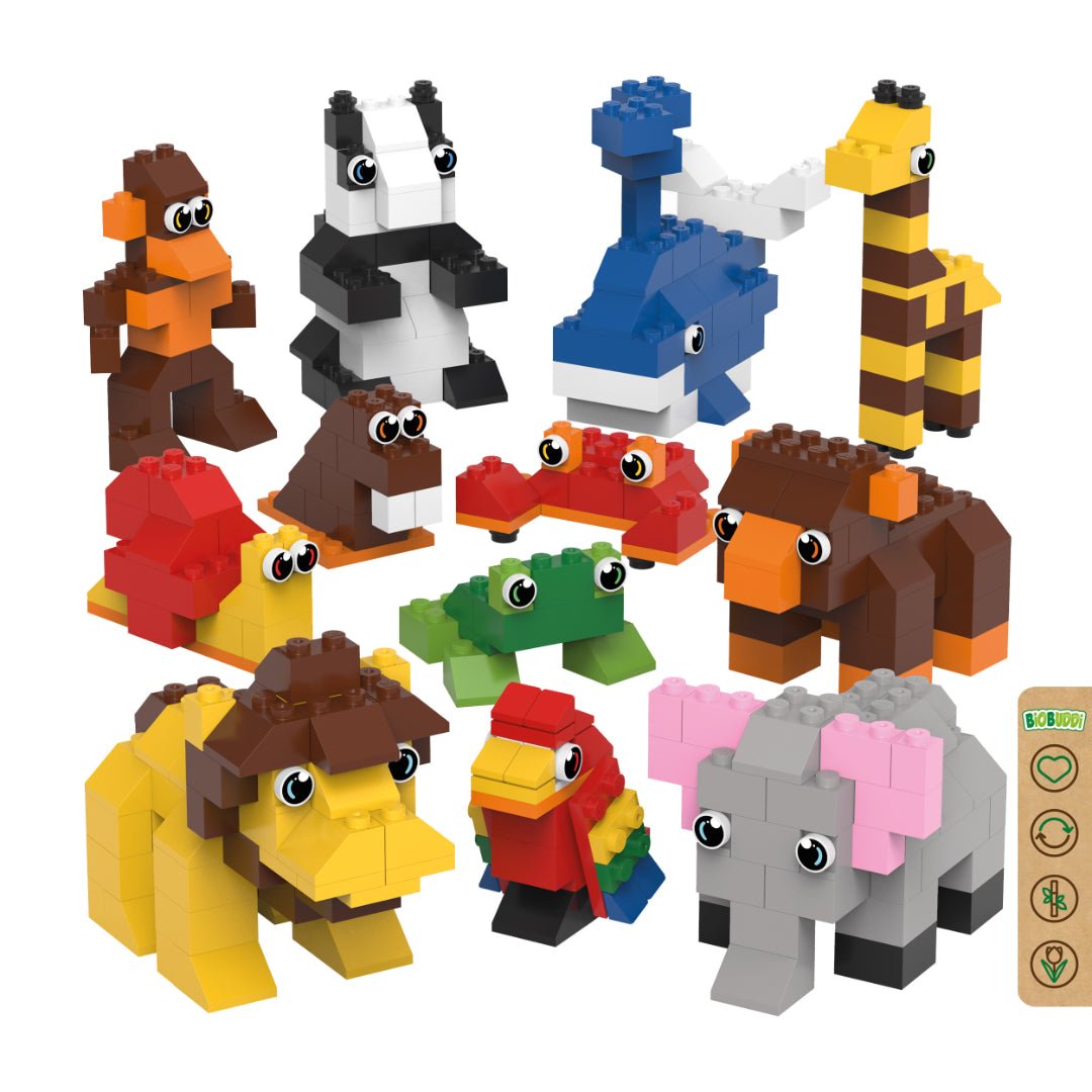 BiOBUDDi plant-based bricks compatible with little LEGO - Animal