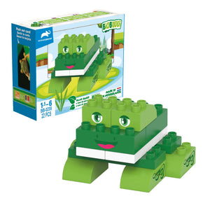 BiOBUDDi Frog - bioplastic building blocks from plants - jiminy eco-toys