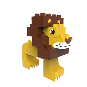 BiOBUDDi Savannah - Lion or Ostrich 2-in-1 - bioplastic building blocks from plants - jiminy eco-toys