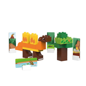 BiOBUDDi Stegosaurus - bioplastic building blocks from plants - jiminy eco-toys