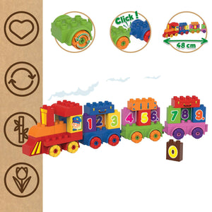 BiOBUDDi Train - bioplastic building blocks from plants - jiminy eco-toys