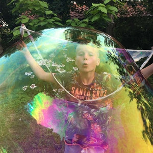 BubbleLab Party Giant bubble Kit - 3 wands-and-ropes, 15 litres bubblemix - ADD FAIRY LIQUID - jiminy eco-toys