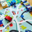 Load image into Gallery viewer, CarPet Organic - Roll-Up-and-Go Roads Playmat with 3 Wooden Cars - jiminy eco-toys