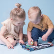 Load image into Gallery viewer, CarPet Organic - Roll-Up-and-Go Roads Playmat with 3 Wooden Cars - jiminy eco-toys