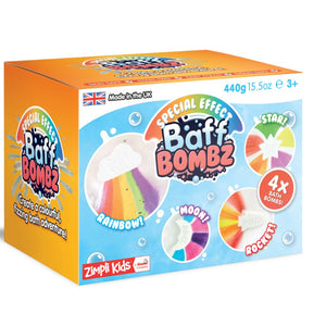 Eco Bath Bombs: Cloud, Rocket, Moon & Star Set - 4 Pack (contains SHRINKWRAP) - jiminy eco-toys