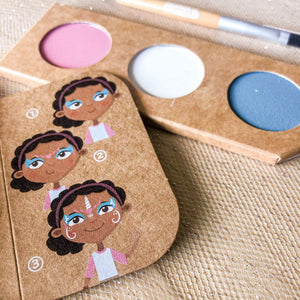 Enchanted face paint gift box - facepaint palette, facepaint pencils, hair mascara - MINOR PLASTIC - jiminy eco-toys