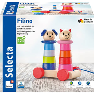 Filino - stacking pyramid set for pulling along, 15cm - jiminy eco-toys