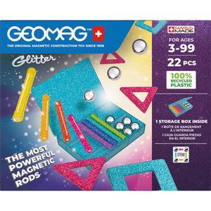 Geomag Glitter Set 22 Pieces - recycled plastic, age 3+ - jiminy eco-toys
