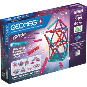 Geomag Glitter Set 60 Pieces - recycled plastic, age 3+ - jiminy eco-toys