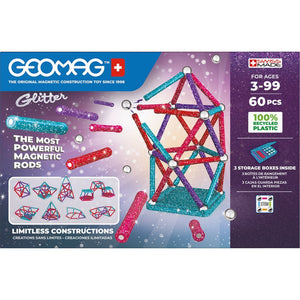 Geomag Glitter Set 60 Pieces - recycled plastic, age 3+ - jiminy eco-toys