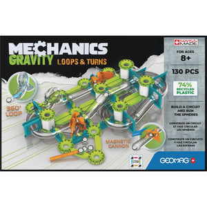 Geomag Mechanics Gravity 'Loops & Turns' - recycled plastic, 130 pieces, age 8+ - jiminy eco-toys