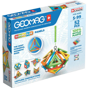 Geomag Supercolor Panels 52 pieces - recycled plastic, age 5+ - jiminy eco-toys