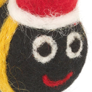 Handmade Felt Christmas Big Bumblebee - Hanging Biodegradable Christmas Tree Decorations (MADE FAR AWAY) - jiminy eco-toys