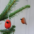 Load image into Gallery viewer, Handmade Whimsical Winter Robins (Bag of 3) - Hanging Biodegradable Christmas Tree Decorations (MADE FAR AWAY) - jiminy eco-toys