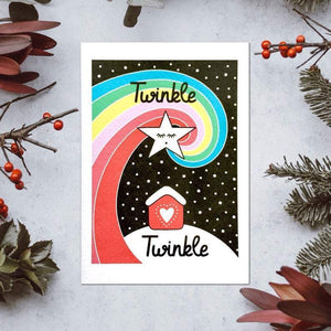 Irish-made eco Christmas card - Twinkle Twinkle - jiminy eco-toys