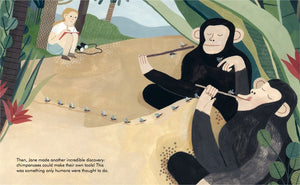 Jane Goodall, a Big Dreams Little People hardback book by Maria Isabel Sanchez Vegara MADE FAR AWAY, WON'T REORDER - jiminy eco-toys