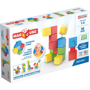 Magnetic MAGICUBE Try Me - recycled plastic, 16 pieces, age 1-5 years - jiminy eco-toys