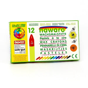 Nawaro eco-conscious wax crayons 12 colours - jiminy eco-toys