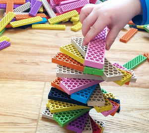 Bioblo eco rainbow stacking blocks - 70 blocks 4 colours - Start Box Basic Mix for all ages
