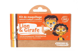 Organic face painting kit - 3 colours: Lion / Giraffe - Party Bundle of 12 - for age 3+ - jiminy eco-toys