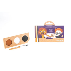 Organic face painting kit - 3 colours (orange, black, white): Pumpkin & Skeleton - jiminy eco-toys