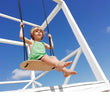 Load image into Gallery viewer, Portable Wooden Swing with cotton rope and clips (indoors or outdoors) - jiminy eco-toys